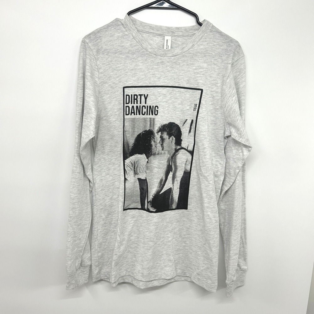 Dirty Dancing Graphic Long Sleeve Tee S‎ Heather Gray 80s Movie Nostalgic Indie